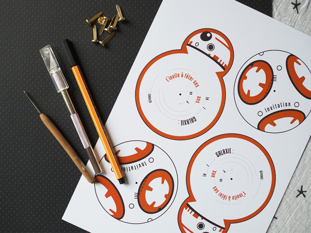Une invitation BB8 qui tourne FREE PRINTABLE – Les Moustachoux